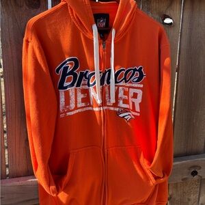 NFL Broncos Orange Zip-Up Hoodie